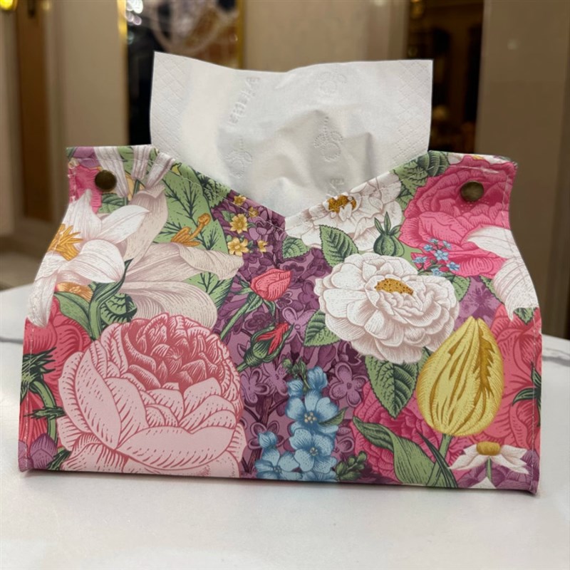 速发【颜值担当】花朵轻奢复纸古巾盒家纸客厅抽用盒皮质纸巾袋