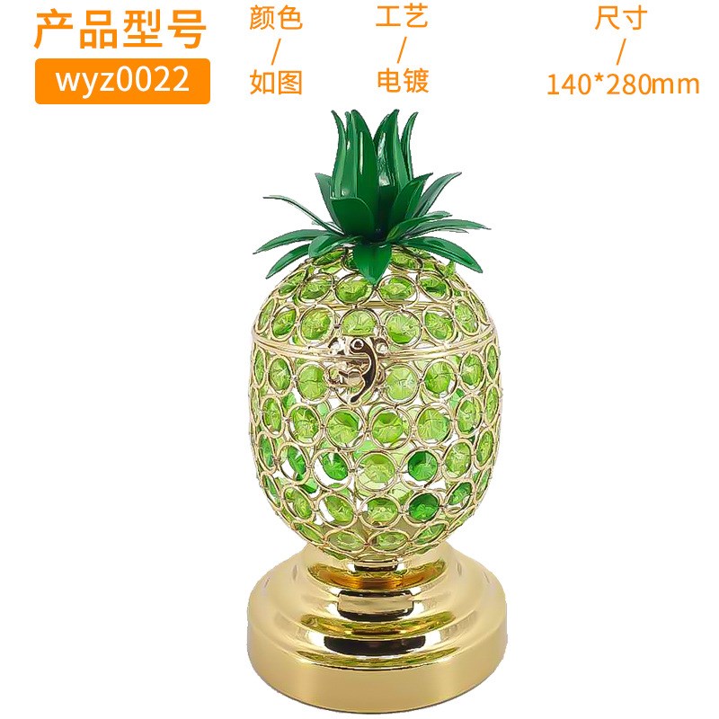 现货欧式家居装饰摆件婚庆t布置道具 样板房菠萝糖果罐烛台金属工