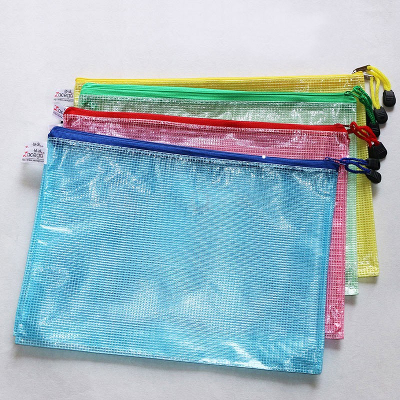 保真速发厚d装A4 A3防水透明塑料网格拉链袋B4 A5文件资料学生试