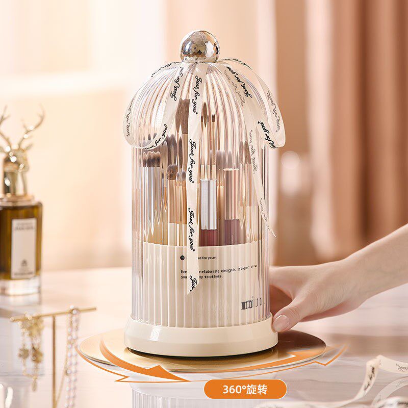 速发转盖旋带化妆尘收纳筒防刷眼影刷刷子置物架化妆品桌面收纳盒