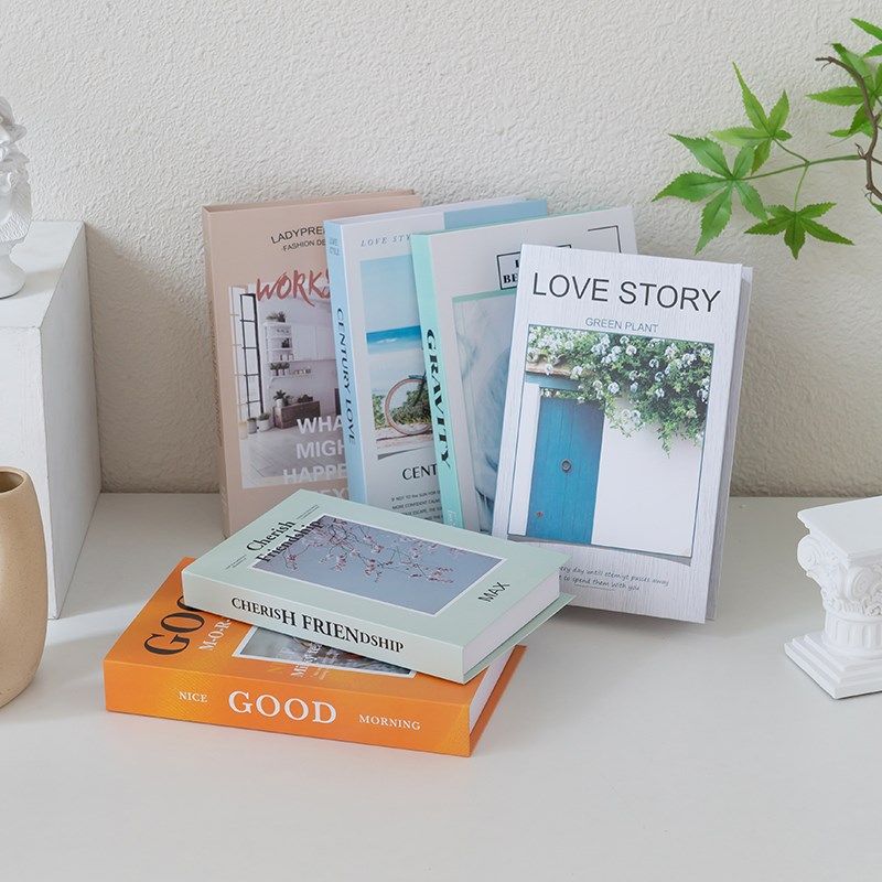 速发彩铺假书摆件简约书奢轻客厅家居店色装饰拍照书壳道具书