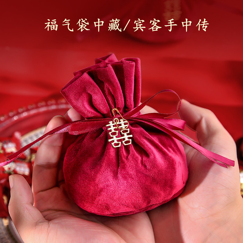 速发喜糖袋结婚用品大全喜糖礼袋喜糖袋子纱袋喜糖包装新款丝绒布