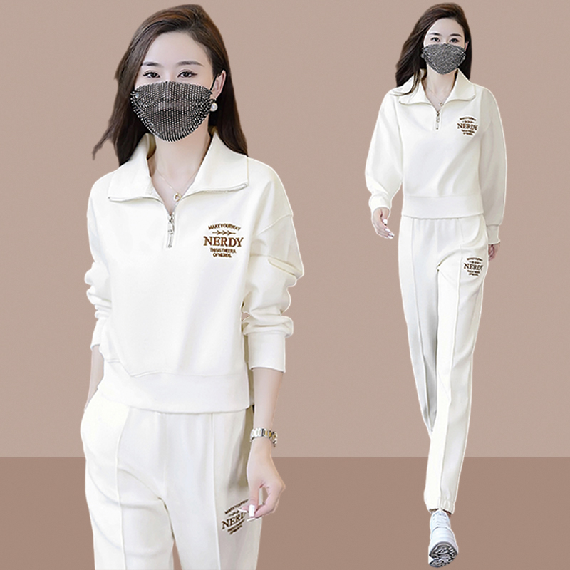 速发时0卫衣运动服休闲套装士2尚2松春秋新款大码洋气时髦宽4两件