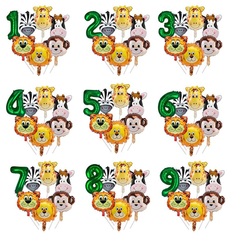 保真速发动物气球数字动物s气球儿童生日派对装饰场景32寸铝膜数