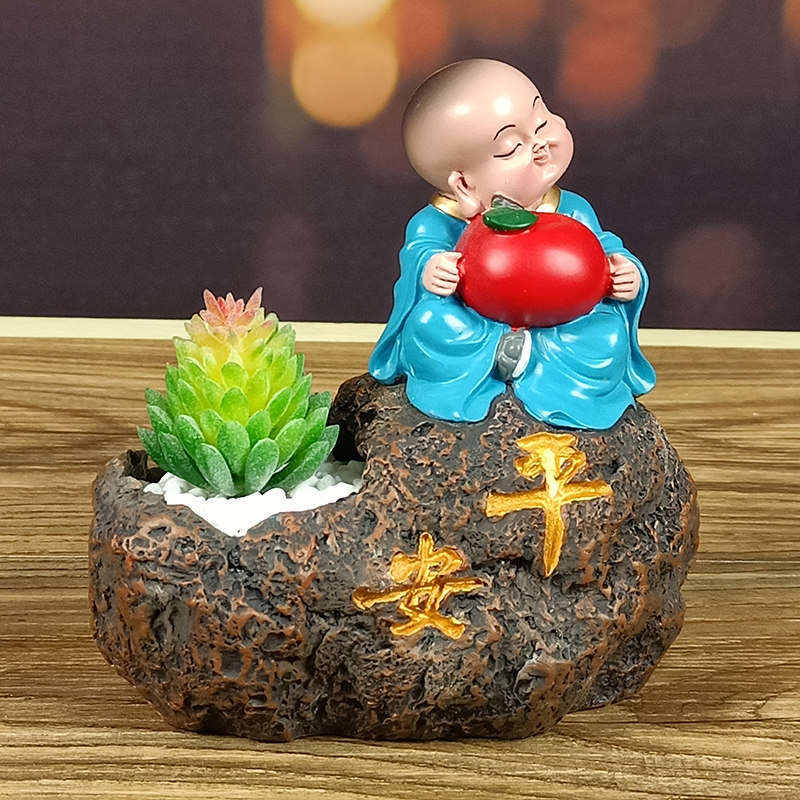 速发禅意小送弥日花插式多肉花器摆件沙男朋友老师桌面装饰礼物