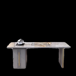 速发岩板茶桌椅组合办公室会客茶几简约轻奢家用客厅泡茶台一体桌