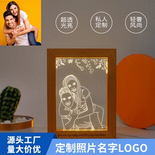 速发跨境电商创意相人小夜灯七夕情框节日礼品图克力来亚设计氛围