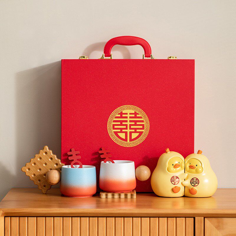 速发新婚礼物送新人结婚礼品送闺蜜新娘订婚喜杯实用咖啡杯套装摆