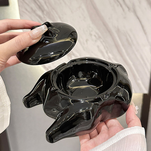 速发烤鸡陶瓷烟灰缸礼盖防飞灰创意搞怪个面家用客厅烟缸桌性摆件