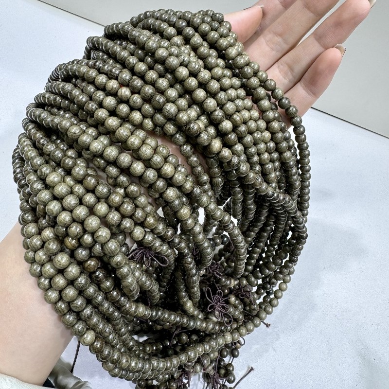 速发精品金丝楠阴沉木佛珠8mm108颗手链绿料手工打磨手串男女情侣