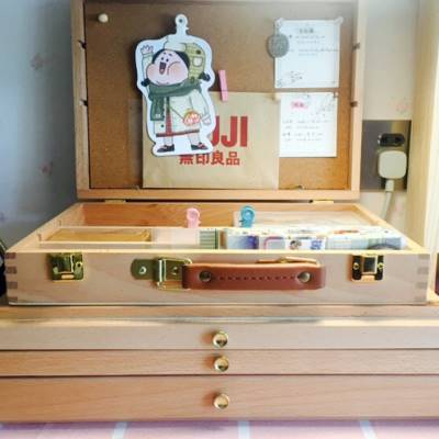 保真速发手提式榉k木制画箱收纳盒画笔箱画架油画箱木质绘画盒HX5