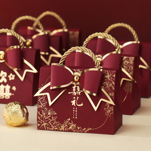 喜糖盒子2026新款婚礼喜糖盒结婚手提装糖袋子高级感订婚糖果礼盒