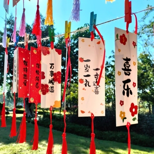 心愿卡新年许愿贺卡书签新学期中高考毕业空白明信片手写祝福学生目标励志语录小卡片班级教室吊卡背景墙装 饰