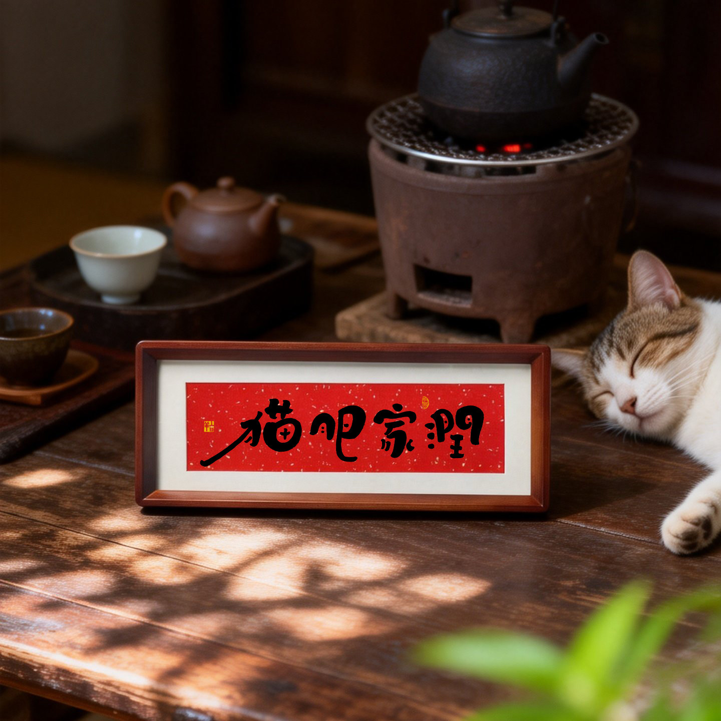 名家手写真迹实木画框图片