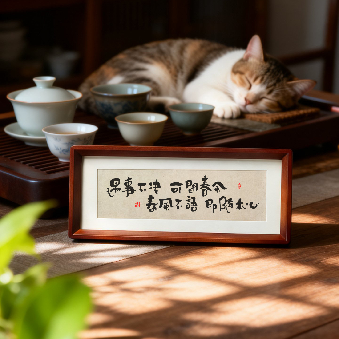禅意佛系悟道书法字画摆件挂画图片