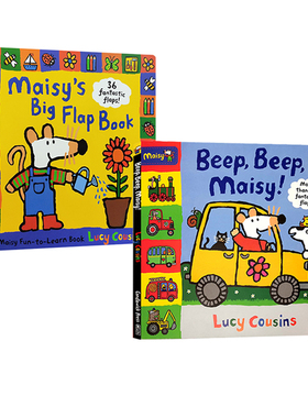 英文原版 小鼠波波翻翻书 Maisy's Big Flap Book/Beep Beep Maisy 大开本 Lucy Cousins 儿童启蒙生活习惯 交通工具认知纸板书