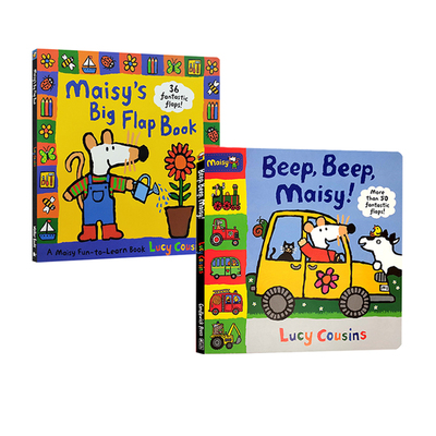 英文原版 小鼠波波翻翻书 Maisy's Big Flap Book/Beep Beep Maisy 大开本 Lucy Cousins 儿童启蒙生活习惯 交通工具认知纸板书