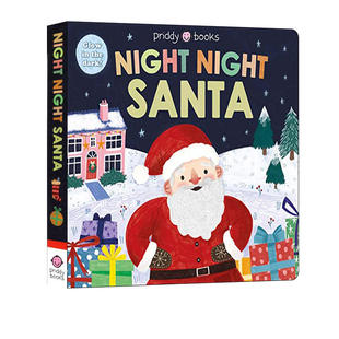 Night 睡前故事绘本 Books 圣诞节 纸板翻翻书 Santa 英文原版