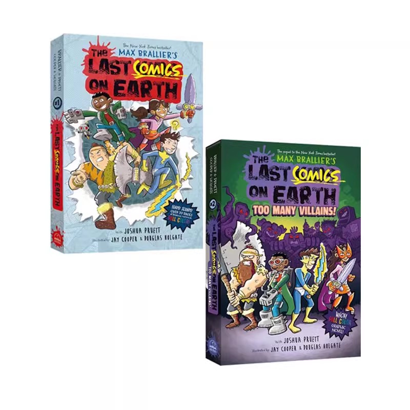 英文原版 The Last Comics on Earth 地球最后的孩子 2册 漫画版 漫画绘本故事小说 魔法奇幻冒险小说