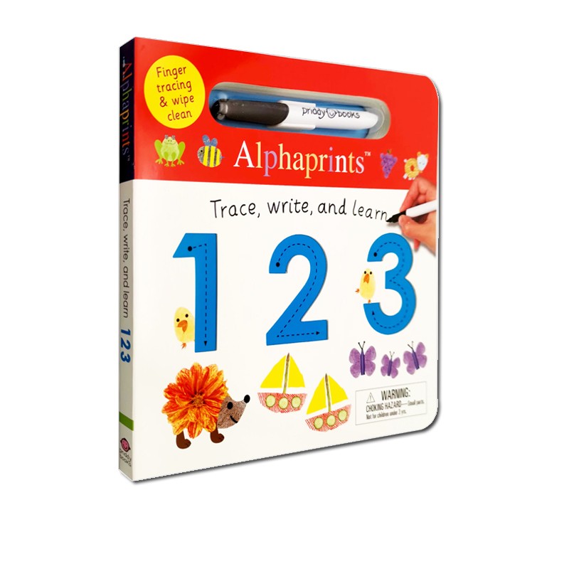 英文原版 Alphaprints Trace Write and Learn 123 儿童可擦写英文数字练习纸板书 Roger Priddy