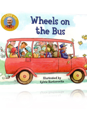 英文原版 wheels on the bus 公交巴士上的轮子 廖彩杏纸板书 欧美经典儿歌 欢唱童谣 幼儿启蒙撕不烂纸板书