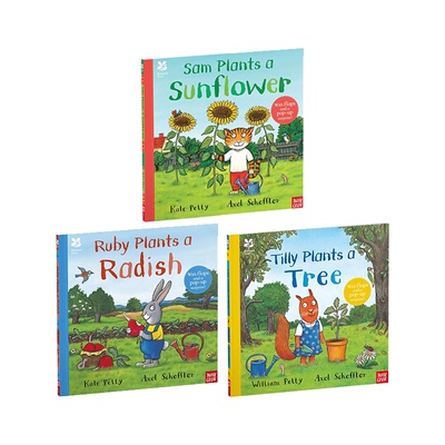 英文原版  Sam Plants a Sunflower/Tilly Plants a Tree/Ruby Plants a Radish 3册 自然生态科普启蒙故事绘 动物故事图画书