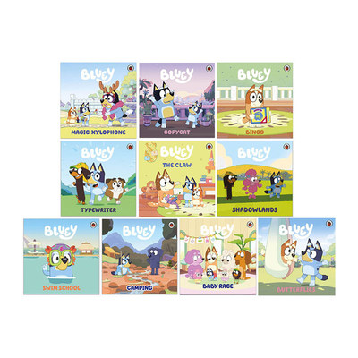 英文原版 小蓝狗布鲁伊 10册  Bluey Typewriter/Shadowlands/Bingo/The Claw/Magic Xylophone 儿童卡通动画故事绘本