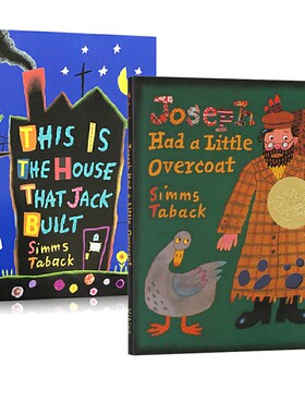 英文原版 这是杰克建的房子/约瑟夫有一件旧外套 两度凯迪克奖 Simms Taback 2册 1精装1平装 押韵韵文儿童图画故事书
