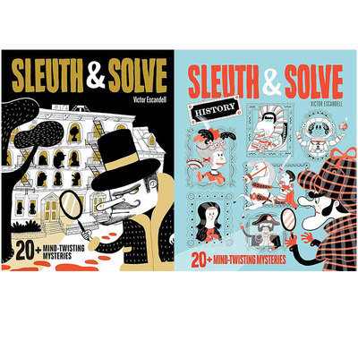 英文原版 Sleuth & Solve 令人费解的迷题 2册 鬼怪传说 经典探案 历史事件   精装儿童互动推理解谜书