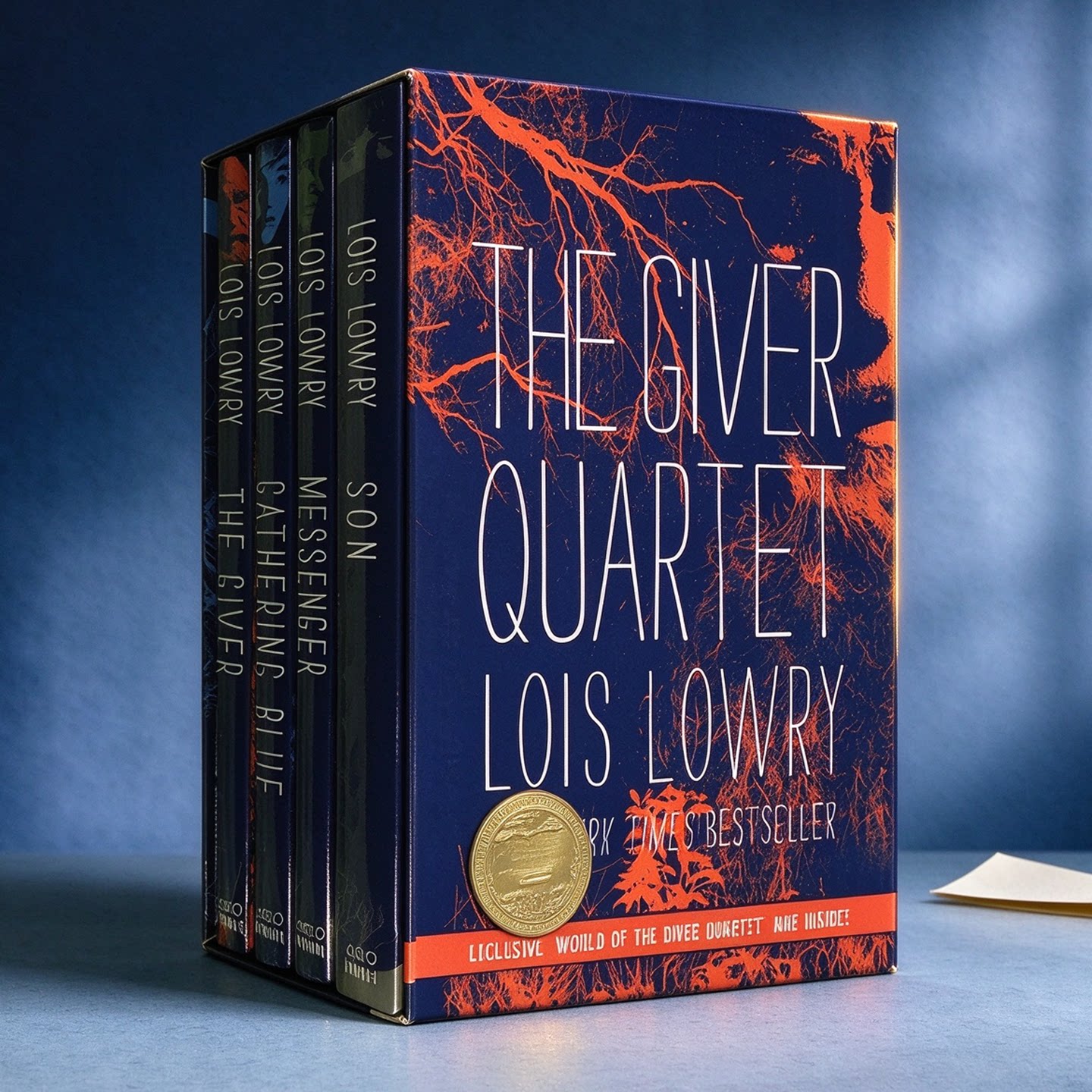 记忆传授人The Giver Quartet 4册精装盒装 Lois Lowry Son/Messenger 英文原版纽伯瑞儿童文学金奖 儿童章节小说书附海报