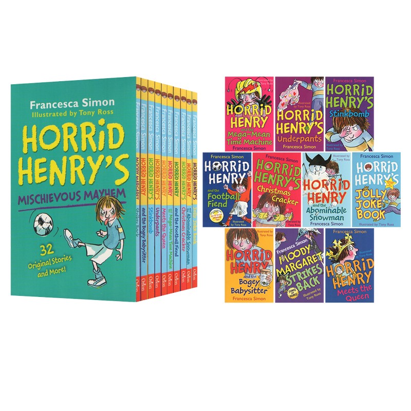 淘气包亨利 10册盒装 英文原版 Horrid Henry's Mischievous Mayhem 儿童幽默章节桥梁书中小学生课外阅读故事小说