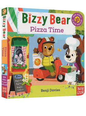 英文原版 小熊很忙系列 新品Pizza Time 机关纸板操作拉拉书 Bizzy Bear系列 亲子互动 边玩边学 儿童启蒙绘本