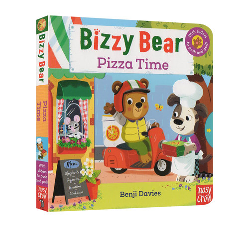 英文原版 小熊很忙系列 新品Pizza Time 机关纸板操作拉拉书 Bizzy Bear系列 亲子互动 边玩边学 儿童启蒙绘本