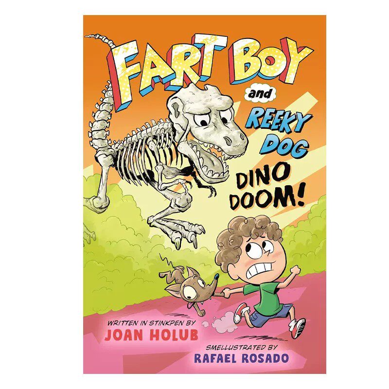 预售 英文原版 Fart Boy and Reeky Dog #2: Dino Doom! 屁孩与臭狗2：恐龙浩劫 精装 搞笑漫画 儿童图像小说