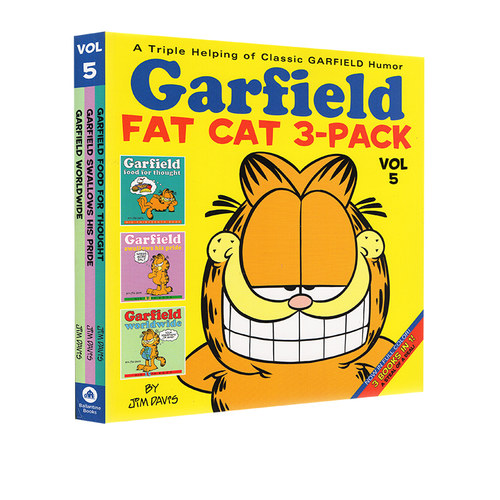 预售 加菲猫漫画三合一 合订本5 Garfield Fat Cat 3 Pack 5 英文原版 经典趣味幽默漫画 儿童课外阅读图画故事书 Jim Davis