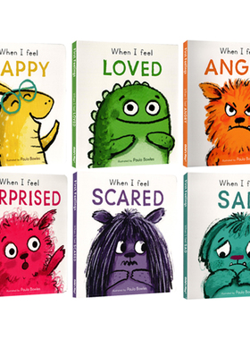 英文原版 First Feelings 幼儿情商培养 6册 纸板书合售  When I Feel Scared/Angry/Sad/Happy   自我意识行为感知