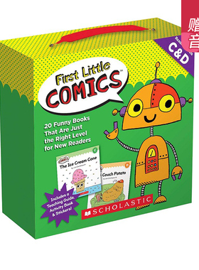英文原版 First Little Comics Parent Pack Levels C&D 家长阅读指导 20册盒装 附贴纸 儿童启蒙 送音频