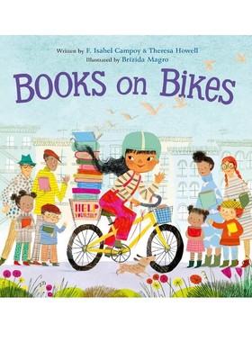 预售 英文原版 自行车上的书 Books on Bikes 精装 一本关于分享与成长的绘本 儿童公益成长绘本