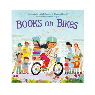 预售 英文原版 自行车上的书 Books on Bikes 精装 一本关于分享与成长的绘本 儿童公益成长绘本