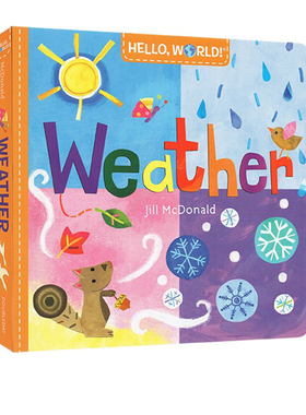 英文原版绘本 Hello World Weather 纸板书 你好科学小世界 天气 幼儿科普百科  幼儿STEM启蒙图画书