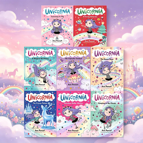 预售 独角兽尼亚 英文原版 Unicornia 独角兽王国系列1-8  8册合售 儿童英文桥梁书 奇幻冒险故事读物