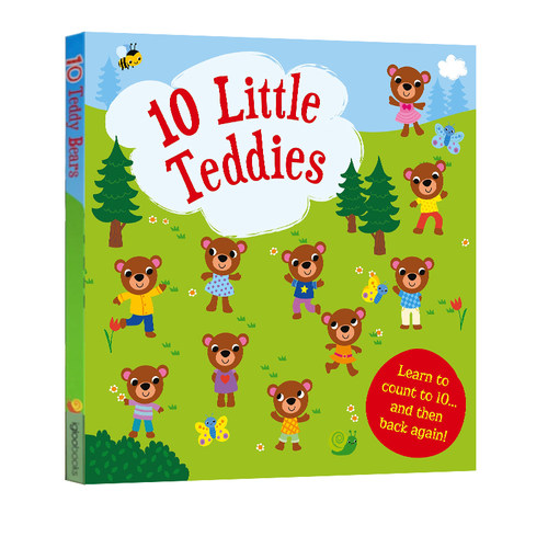 英文原版 10 Teddy Bears by Igloo Books 精装 纸板洞洞书 儿童启蒙数学计算 体验计算乐趣