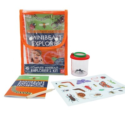 英文原版 National Trust Complete Minibeast Explorer's Kit 儿童昆虫观察家迷你背包套装 昆虫观察器皿+昆虫科普绘本 附笔记本