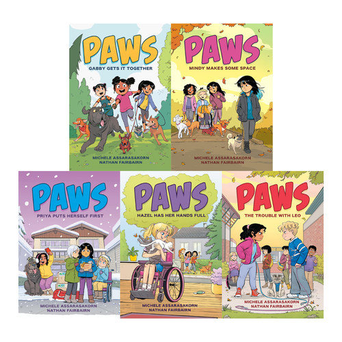 英文原版 PAWS系列 宠物伙伴俱乐部1-5册 全彩漫画绘本图画书 冬日的友谊故事 Nathan Fairbairn