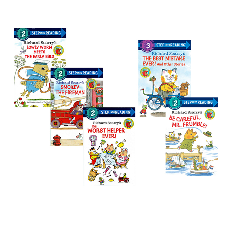英文原版 Richard Scarry's 斯凯瑞 5册 step into reading 美国兰登经典分级读物 绘本图画书