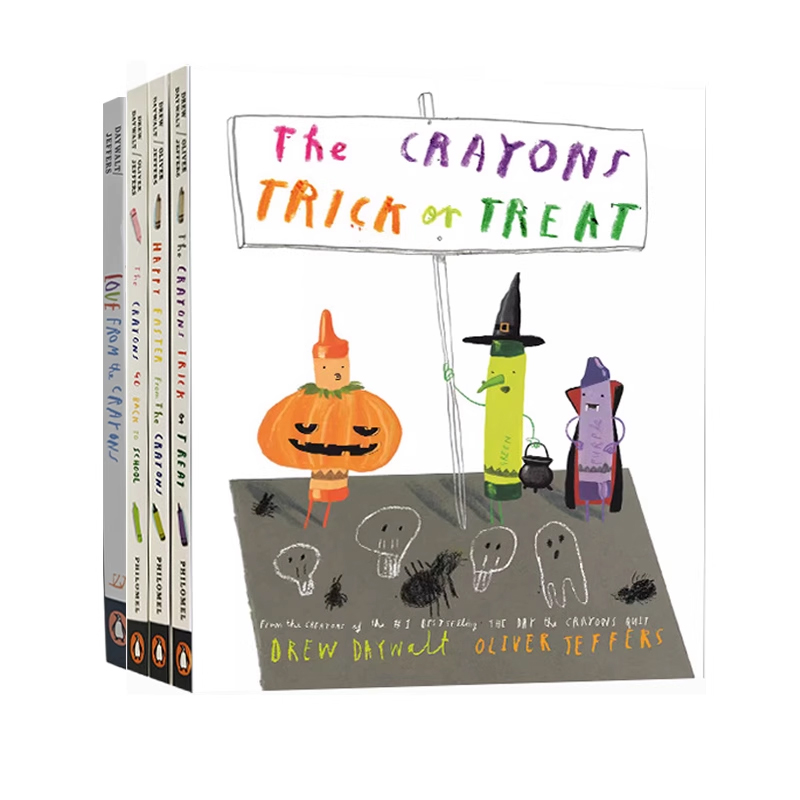 预售 英文原版 The Crayons Trick or Treat 精装 蜡笔系列 4册 艺术插画绘本 Oliver Jeffers 奥利弗杰弗斯