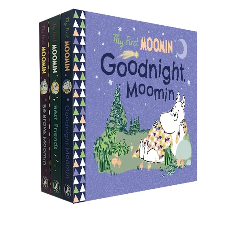 英文原版 My First Moomin  Goodnight Moomin/Be Brave, Moomin 3册合售  纸板书 我的第一本姆明 亲子图画故事书 托芙·扬松
