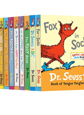 苏斯博士英文原版经典绘本 Dr.Seuss's ABC 纸板书10册 幼儿启蒙分级读物 廖彩杏推荐 儿童英文学习 Fox In Socks