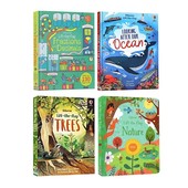 the 翻翻书 Trees Nature Ocean Seasons 4册 儿童互动翻翻书纸板书科普读物尤斯伯恩 Decimals flap and Lift 英文原版