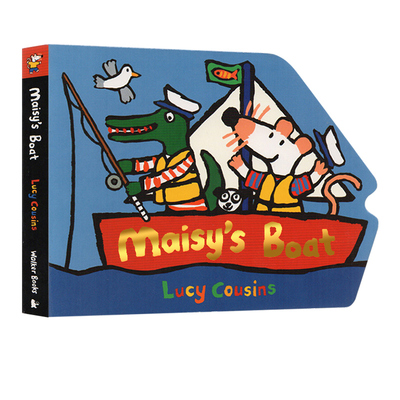 英文原版绘本 Maisy's Boat 小鼠波波交通工具造型纸板书 儿童启蒙早教阅读 亲子互动绘本